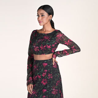 ELAINA TOP IN BLUSH WILD PRINT