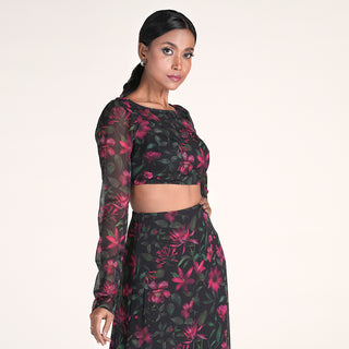 ELAINA TOP IN BLUSH WILD PRINT