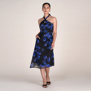 IRIS DRESS IN MIDNIGHT BLOOM