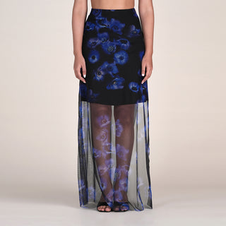 IVY SKIRT IN MIDNIGHT BLOOM PRINT